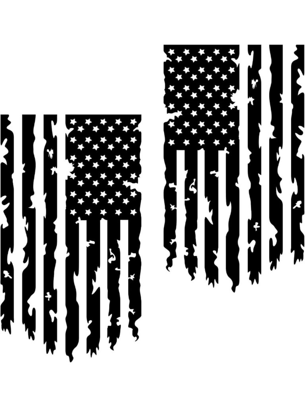 Distressed USA Flag Vinyl Decal for Pickup Trucks - 2 Pack Tailgate Stickers